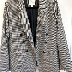 Gingham pattern blazer